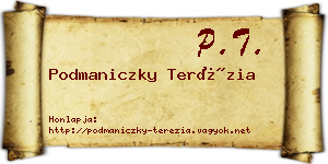 Podmaniczky Terézia névjegykártya